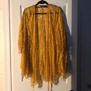 Yellow lace cardigan worn once